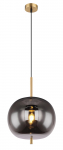 Pakabinamas &scaron;viestuvas GLOBO Blacky I, E27, 1 x 60W, 230V, žalvario sp. metalas, dūmų sp. stiklas, 3