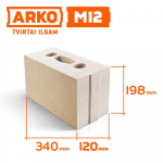 Mūro blokas&nbsp;ARKO M12 15 Mpa, matmenys 340 x 120 x 198 mm