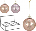 Eglutės žaisliukas, stiklinis, 2 skirtingi lapų dizainai, 1 vnt., 80 mm