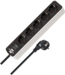 Ilgiklis BRENNENSTUHL Ecolor Extension, su jungikliu, su įž., 5 lizdai, 1,5m, 3x1,5, baltos, juodos