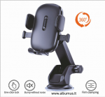 Automobilinis telefono laikiklis ALBURNUS, 360&deg; pasukimas, universalus, juodos spalvos