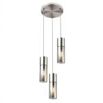 Pakabinamas &scaron;viestuvas GLOBO Annika, E27, 3 x 25W, 230V, matinio nikelio sp. metalas, stiklas, tekst