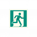 Informacinis ženklas, i&scaron;ėjimas į de&scaron;inę, 130 x 130 mm, lipdukas, &scaron;vytintis