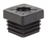 Plastikinis kai&scaron;tis, kvadratinis, 20 mm, 4 vnt., juodos spalvos, 426736