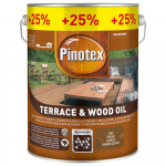 Aliejus terasoms PINOTEX Terrace&Wood Oil, 4+1 l, rie&scaron;utmedžio spalvos