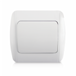 Jungiklis ORRO ROUND, 1 klavi&scaron;o, įleidžiamas, baltos spalvos, 10 A, 250 V, 9201-01