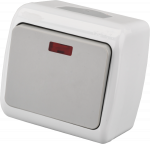Jungiklis ORRO A550190005, 1 klavi&scaron;o, pavir&scaron;inis, su LED indikatoriumi, IP44, 10A 250V, pilkos spalv