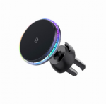 Belaidis automobilinis telefono įkroviklis su magnetiniu laikikliu ALBURNUS, 15W , 3A, juodos spalvo