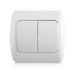 Jungiklis ORRO ROUND, 2 klavi&scaron;ų, įleidžiamas, baltos spalvos, 10 A, 250 V, 9201-02