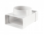 Ventiliacinis tri&scaron;akis PLASTIVENT, d100 x 55 x 110, at&scaron;akos kampas 90&deg;, plastikinis, baltas, 531P