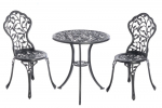Lauko baldų komplektas 4LIVING Garda, plienas, apkrova iki 110kg, stalas 60x64cm, 2 kėdės 38 x 36 x