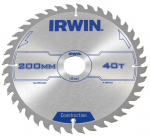 Medžio pjovimo diskas su kietmetaliu IRWIN, 200 mm x 40 T