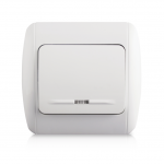 Jungiklis ORRO ROUND, 1 klavi&scaron;o, įleidžiamas, baltos spalvos, su LED pa&scaron;vietimu, 10 A, 250 V, 9201-0