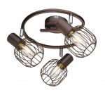 Kryptinis &scaron;viestuvas GLOBO Akin, E14, 3 x 40W, 230V, metalo bronza, chromas, 250 x 150 mm, 54801-3