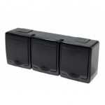 Ki&scaron;tukinis lizdas PAWBOL Beta, 3 vietų, pavir&scaron;inis, su įž., IP44, juodos sp., D.3715SCGGG/1