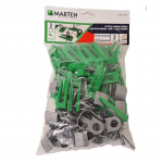 Plytelių i&scaron;lyginimo sistema MARTEN, komplekte inkarų (1,5 mm) 50 vnt., plei&scaron;tų (7-15 mm) 50 vnt.