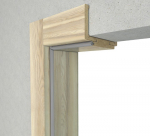 Laminuota durų stakta VOSTER reguliuojama, su apvadais, kompl., kairė, spalva Oak latte, matmenys 10