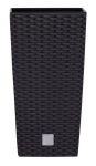 Plastikinis lauko vazonas RATO SQUARE, 26,5 x 26,5 x 50 cm., antracito sp.