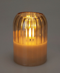LED žvakė, stikliniame indelyje, be baterijų, 7,5 x 10 cm