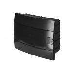 Automatinių jungiklių skydelis HOROZ, 12 modulių, IP40, su skaidriomis durelėmis, juodos sp., įleidž