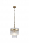Pakabinamas &scaron;viestuvas SEARCHLIGHT Lara, E27, 1 x 60W, 230V, auksinis metalas su skaidriais stiklini