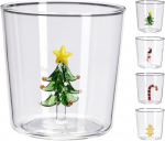 Stiklinė, 300 ml, 8,7 cm, su kalėdine dekoracija viduje