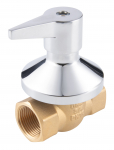 Pilno pralaidumo įleidžiamas rutulinis ventilis FERRO Power, 3/4&Prime; su chrom svirt.rankenėle ir rozet