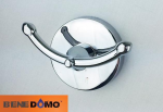Kabliukas BENEDOMO, 7 x 5 x 4,5 cm, chromuotas, dvigubas, su tvirtinimo elementais
