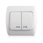 Jungiklis ORRO ROUND, 2 klavi&scaron;ų, įleidžiamas, baltos spalvos, 10 A, 250 V, 9201-02N