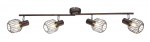Kryptinis &scaron;viestuvas GLOBO Akin, E14, 4 x 40W, 230V, metalo bronza, chromas, 840 x 150 mm, 54801-4