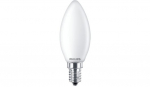 LED lempa PHILIPS, 6,5W (=60W), E14 B35 žvakė, 220-240V, 2700K, 806 lm, filamentinė, matinė