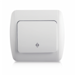 Perjungiklis ORRO ROUND, 1 klavi&scaron;o, įleidžiamas, baltos spalvos, 10 A, 250 V, 9201-31