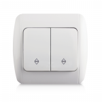 Perjungiklis ORRO ROUND, 2 klavi&scaron;ų, įleidžiamas, baltos spalvos, 10 A, 250 V, 9201-32