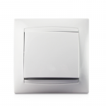 Jungiklis ORRO Kvadrat, 1 klavi&scaron;o, įleidžiamas, baltos spalvos, 10 A, 250 V, 9206-01