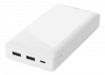 I&scaron;orinė baterija DELTACO Pb-A1002, Power Bank, 20000 mAh, 2xUSB-A 2.1 A / 10.5 W, 74 Wh, baltos sp.