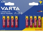 Maitinimo elementai VARTA Longlife Max Power, 5+3 vnt., AAA, Alkaline LR03
