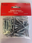 Sraigtai kampams, 5 x 40 mm, baltai cinkuoti, 50 vnt., TORX20