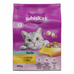 Sausas kačių ėdalas WHISKAS Sterile, visavertis pa&scaron;aras su vi&scaron;tiena, 800 g