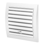 Ventiliacinės grotelės EUROPLAST N10R, 148 x 153, plastikinės, su užsklanda, baltos spalvos