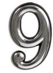 Numeriukas 9, 50-52 mm, Chromuotas, klijuojamas