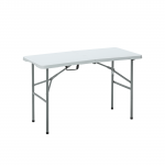 Sulankstomas lauko stalas HATIS, 122 x 60 x 50/74 cm, baltas