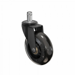 Biuro kėdės ratukai WALTECO, diametras 75 mm, kai&scaron;tis 11 mm, skaidrūs, apkrova 60 kg, 5 vnt.