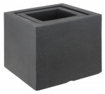 Plastikinis lauko vazonas, kvadratinis, pilkos sp., 39 x 39 x 33,5 cm.