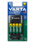 Kroviklis VARTA Value Usb Quattro Charger, komplektacijoje 4 vnt. AA 2100 mAh elementų ir USB krovim