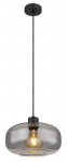 Pakabinamas &scaron;viestuvas GLOBO Giuseppe, E27, 1 x 40W, 230V, matinis juodas metalas, dūmų sp. Stiklas,