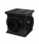 Kvadratinis &scaron;ulinėlis BIELBET, su plastikinėmis grotelėmis, 250 x 250 x 250 mm, juodas