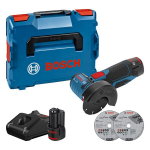 Akumuliatorinis kampinis &scaron;lifuoklis BOSCH Professional, GWS 12V-76, V-EC, 2x3.0Ah, GAL 12V-40, &scaron;lifa
