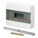 Automatinių i&scaron;jungiklių skydelis ELETTROCANALI EC60008BE, 8 modulių, su gnybtais, pavir&scaron;inis, plasti