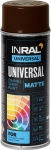 Aerozoliniai dažai INRAL Universal, RAL8017, 400ml &scaron;okoladiniai, pusiau matiniai