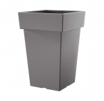 Plastikinis lauko vazonas LOFLY SQUARE, 23,4 x 23,4 x 35,6 cm., pilkos sp.